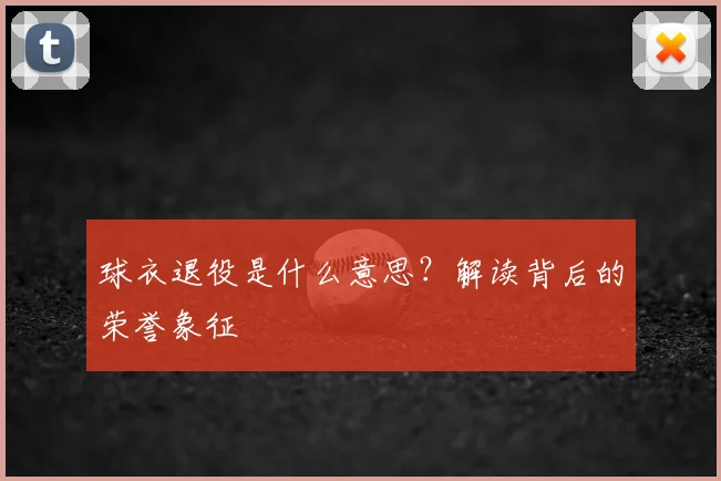 球衣退役是什么意思?解读背后的荣誉象征
